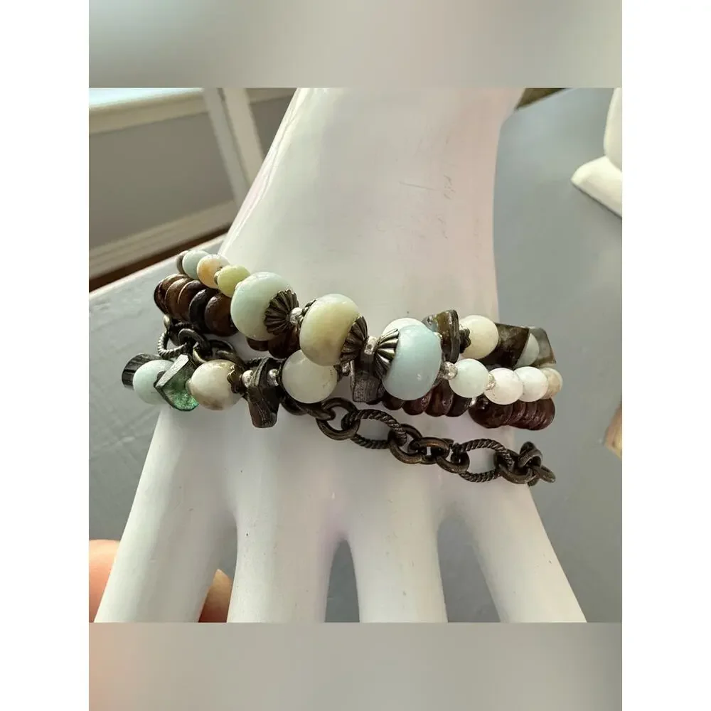 Anne Vaughan Multi Strand Stone Beaded Bracelet